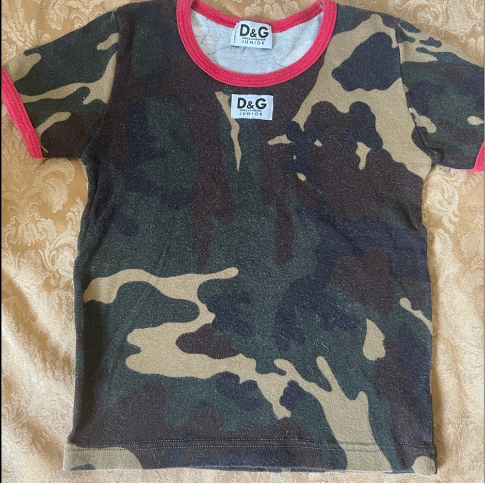 Dolce & Gabbana Camo Y2K Jr Tee Size 4T• Definitely Unisex
